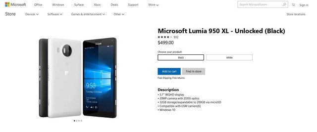还在清库存?Lumia 950/950 XL北美重新上架