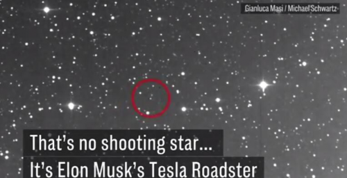 外媒：天文学家用望远镜看到马斯克的跑车在太空漂浮