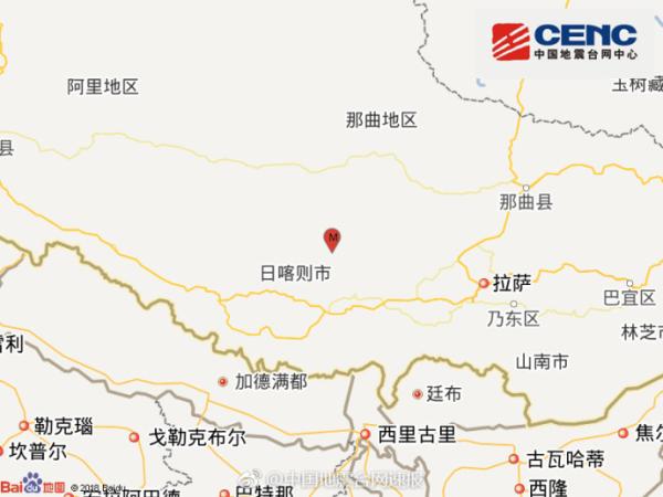 西藏日喀则谢通门县发生4.5级地震 震源深度5千米