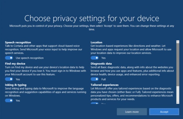 初探Windows 10新版隐私设置：两种界面你更喜欢哪种?
