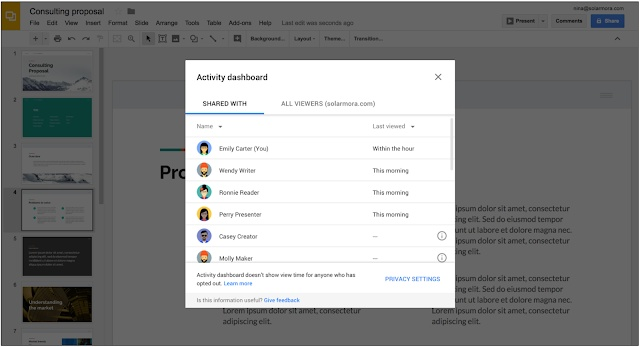 G Suite上线Activity Dashboard：可知是谁在何时浏览了共享文件