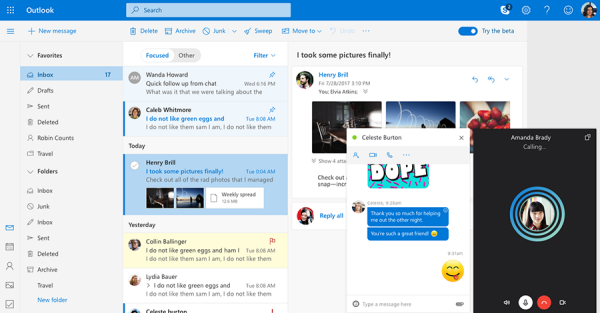 微软正式发布新Outlook.com测试版：全面换新