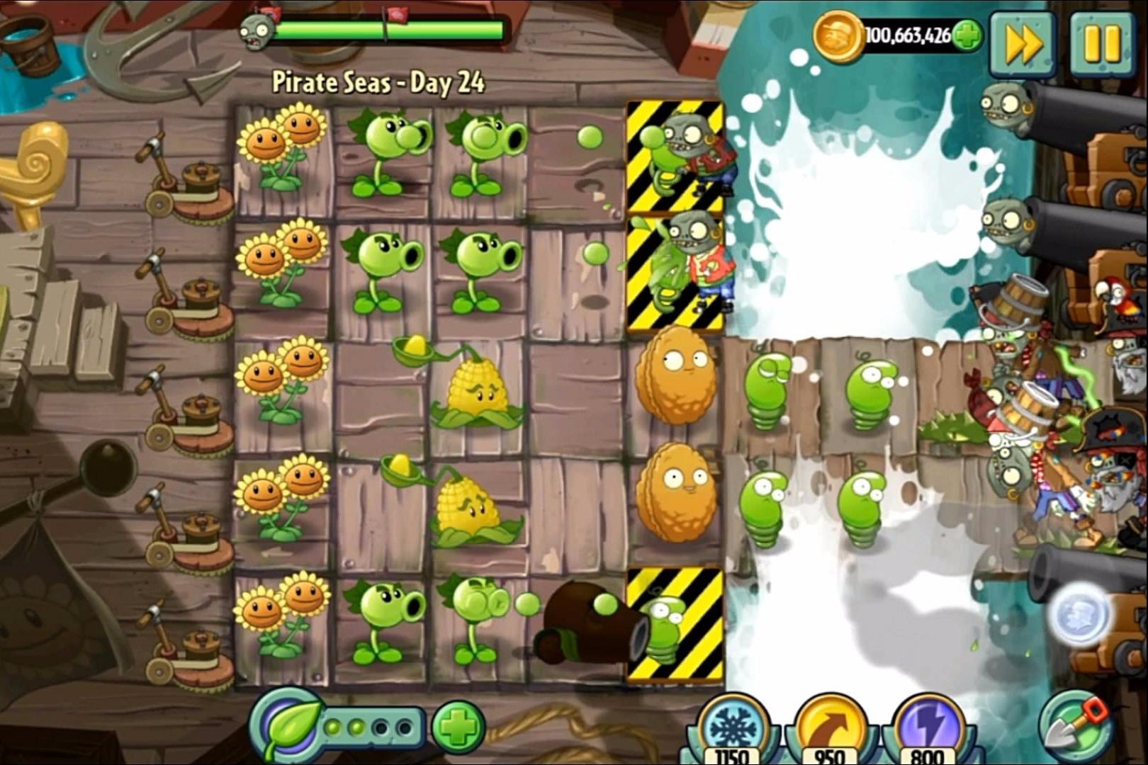 植物大战僵尸2国际版,海盗港湾第24天,用樱桃