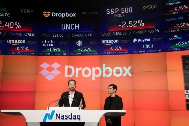 Dropbox 上市首日股价涨幅高达 36%，市值超过 120 亿美元