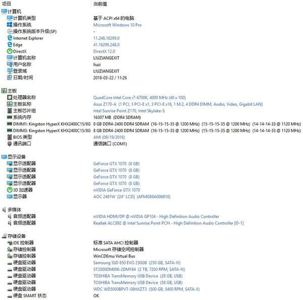 用于测试的电脑配置 用于测试的电脑配置