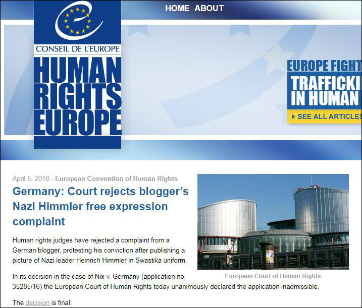 德国网民为一张照片搬出言论自由 欧洲人权法院说不