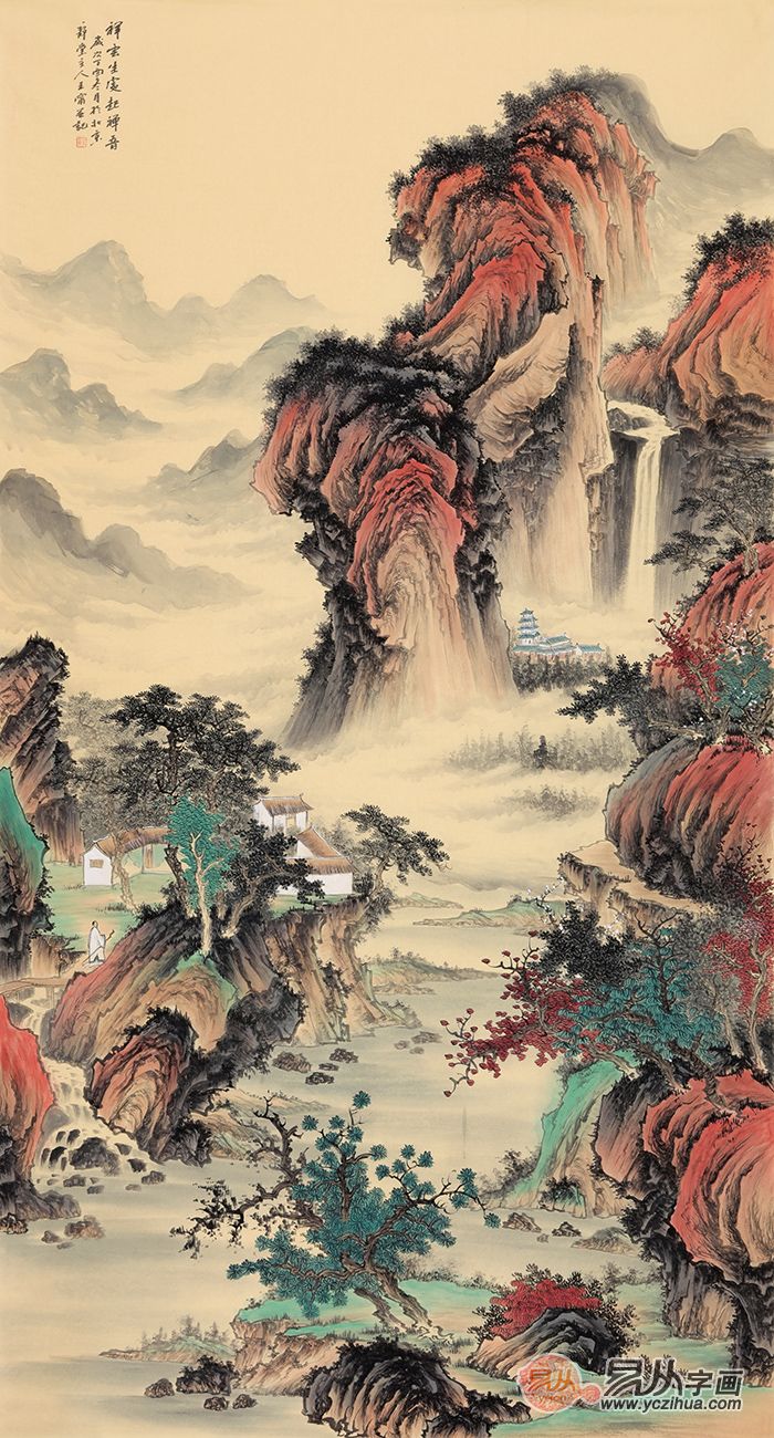 易从网画家王宁山水画作品赏析藏深深禅意于远山近水_手机凤凰网