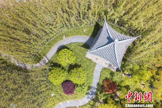 航拍扬州运河三湾 昔日杂乱地长出美丽公园