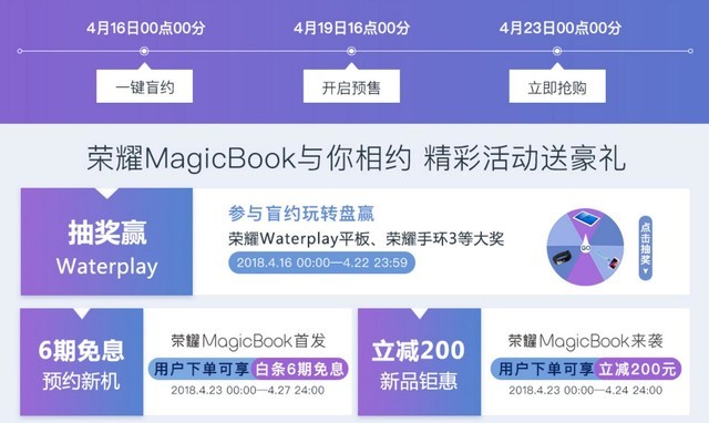 抽奖赢防水平板 荣耀首款笔记本盲约开启  