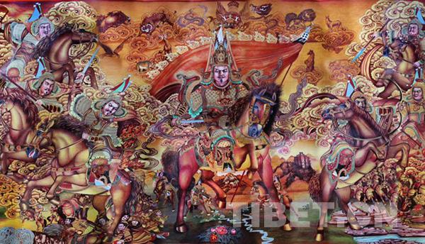 绘画艺术 藏族传承和保护史诗《格萨尔王传》