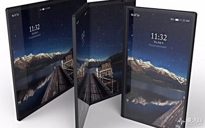 三星折叠手机再爆新形态 三屏两折的Galaxy X明年MWC见