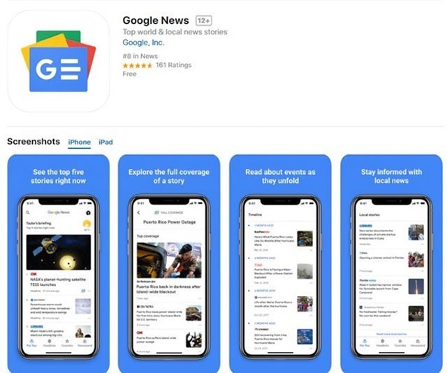 美国版今日头条?谷歌新闻服务登陆苹果商店