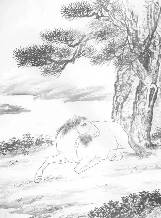 工笔马的画法及线描骏马