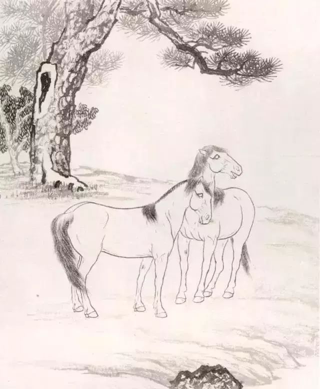 工笔马的画法及线描骏马