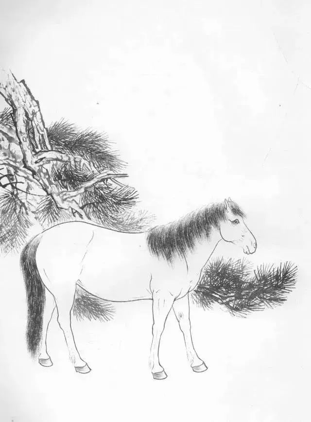 工笔马的画法及线描骏马