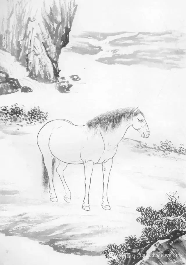 工笔马的画法及线描骏马
