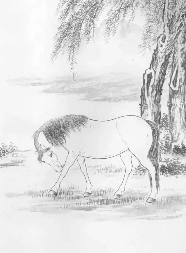 工笔马的画法及线描骏马