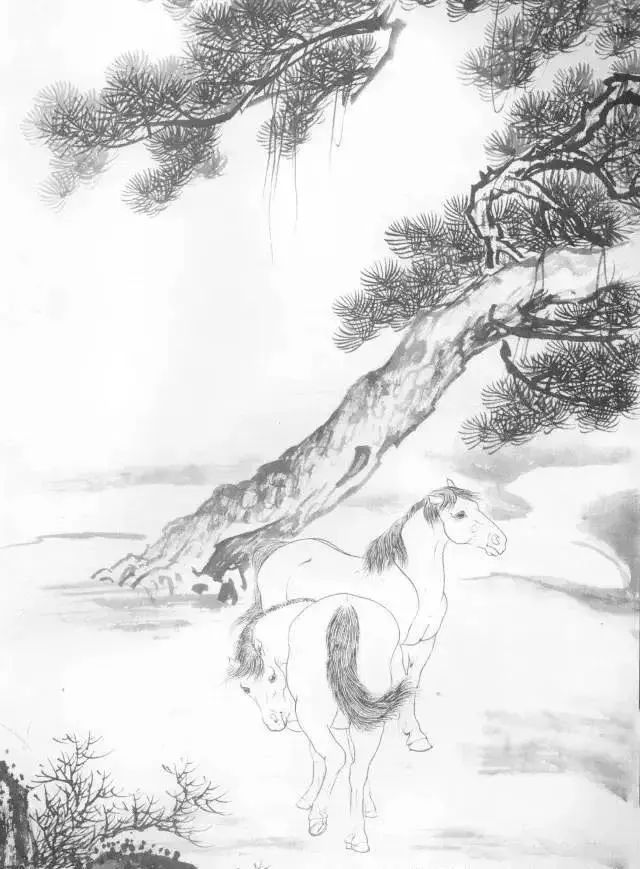工笔马的画法及线描骏马