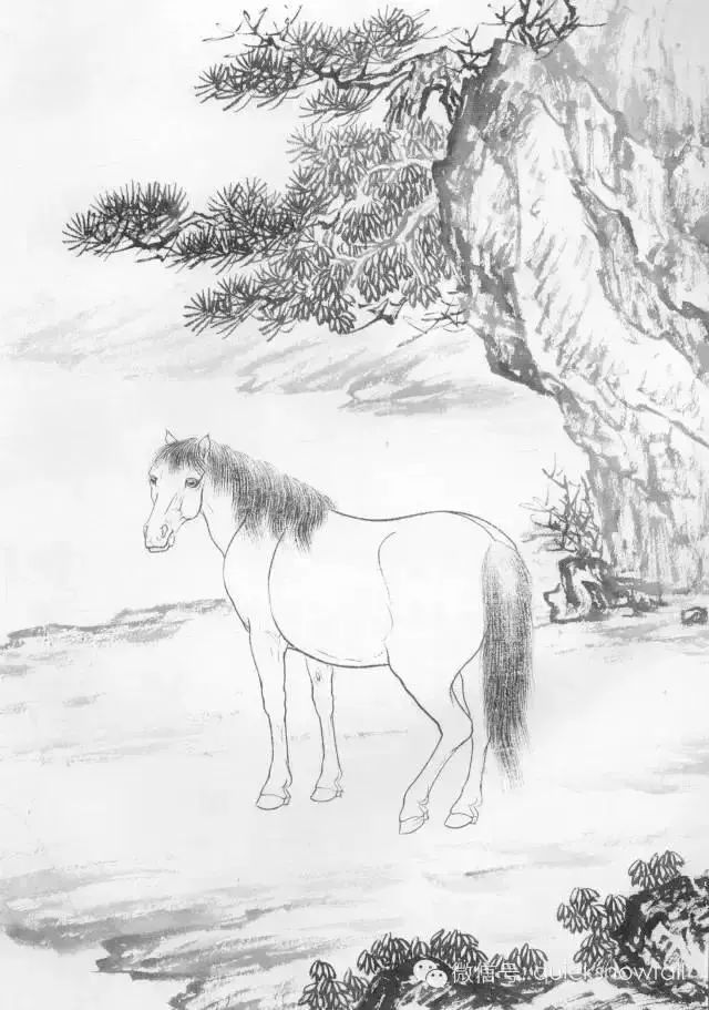 工笔马的画法及线描骏马