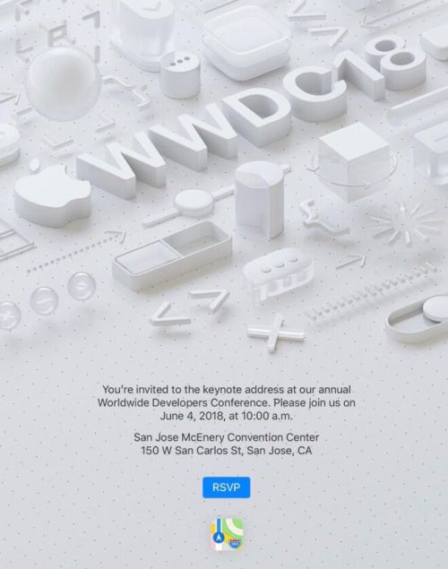 苹果放出WWDC2018邀请函 确定当地时间6月4日召开