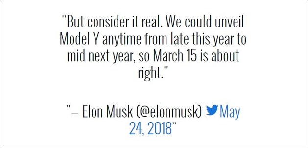 马斯克透露Model Y量产时间 或明年3月