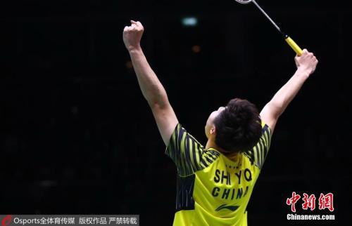 2018汤姆斯杯决赛,石宇奇2:0战胜西本拳太。图片来源:Osports全体育传媒 2018汤姆斯杯决赛,石宇奇2:0战胜西本拳太。图片来源:Osports全体育传媒