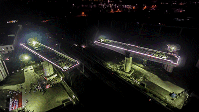 连淮扬镇铁路首座转体桥昨夜成功转体：桥梁重9800吨