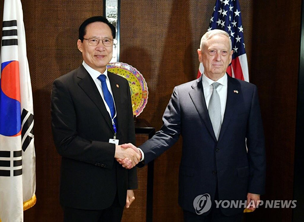 韩美防长新加坡会晤，商定积极支持朝美首脑会谈
