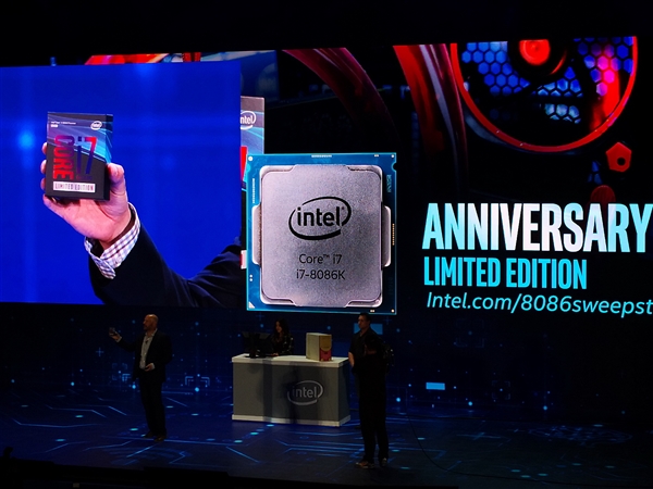 Intel发布x86 40周年纪念版i7-8086K：赠送8086颗