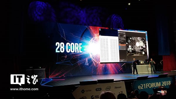 Intel展示28核心处理器：CineBench R15跑分破7300分