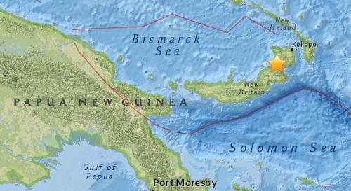 巴布亚新几内亚发生5.0级地震 震源深度160.5公里