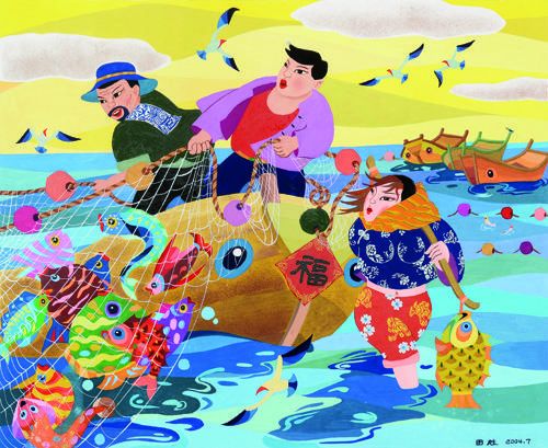 胶南年画亮相上合青岛峰会展览