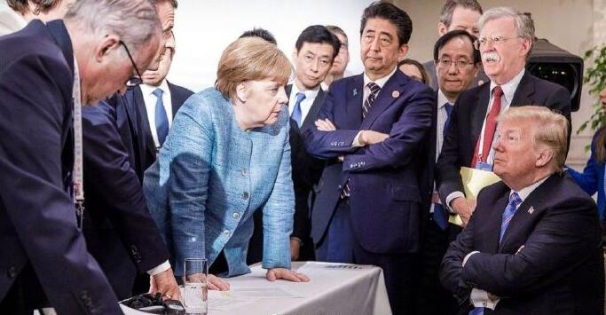 G6对抗1！默克尔引发G7峰会“图片大战”