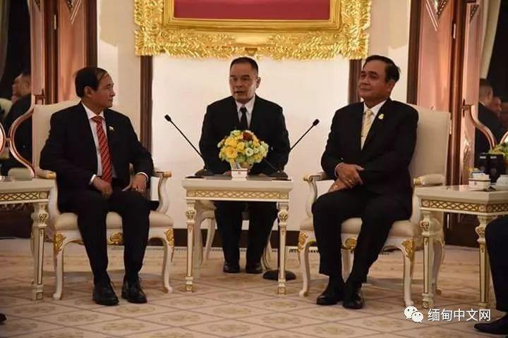缅甸吴温敏总统出访泰国,阵仗不一般!