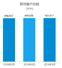 中国移动用户总数破9亿大关 5月净增4G用户251万