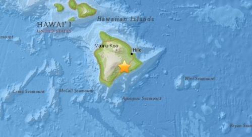 美国夏威夷南部发生5.4级地震 震源深度0.6公里