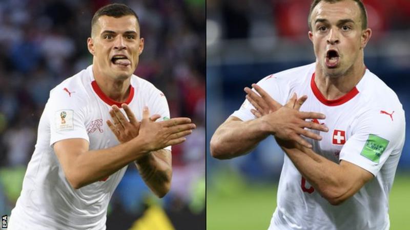 瑞士球员做出争议性庆祝动作后 国际足联判定罚款不禁赛