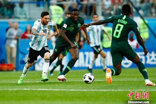 梅西罗霍建功！阿根廷2：1战胜尼日利亚惊险晋级