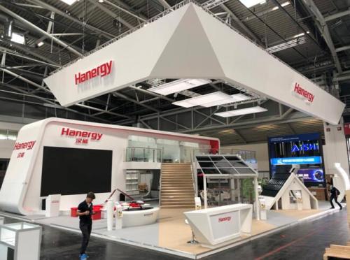 图：汉能(Hanergy)在2018年德国慕尼黑太阳能展