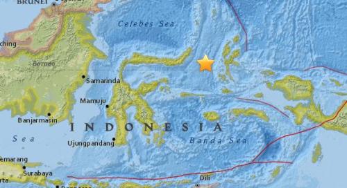 印尼北马鲁古省附近海域5.4级地震 震源深度29公里