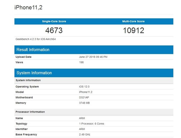 4GB运存破天荒！苹果新iPhone跑分出炉