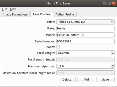 新跨平台软件为中古镜头加入Exif信息