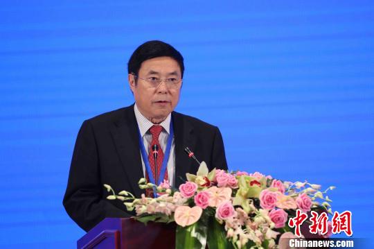 中国经济社会理事会副主席杨崇汇致辞。 张亨伟 摄 中国经济社会理事会副主席杨崇汇致辞。 张亨伟 摄
