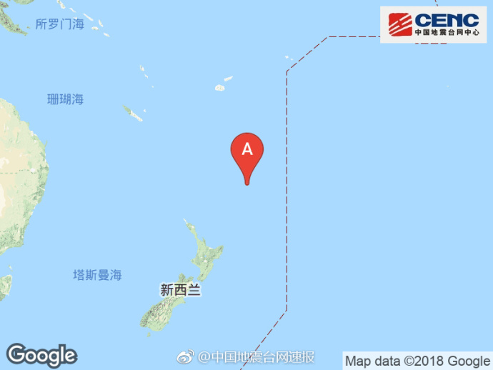 新西兰克马德克群岛附近发生6.2级左右地震
