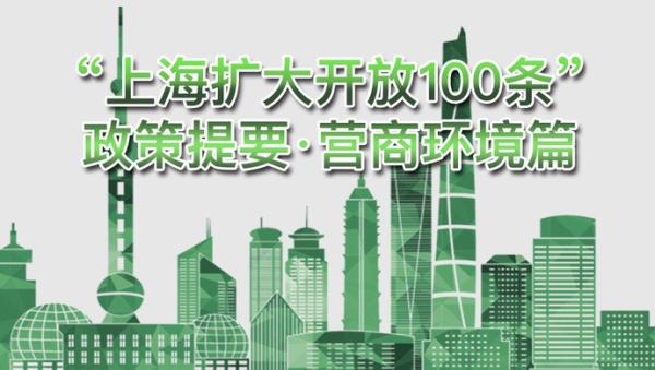“上海扩大开放100条”——营商环境篇
