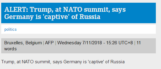 特朗普：德国是俄罗斯的“俘虏”，完全被俄罗斯控制