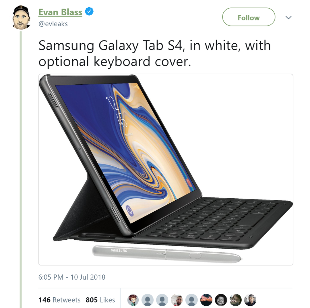 三星平板Galaxy Tab S4及S Pen设计曝光