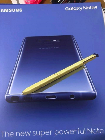 三星Note 9海报曝光：S Pen混搭色 保留3.5耳机孔