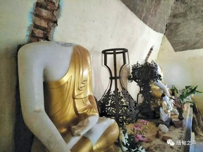 缅甸两尊佛像头部被砍下盗走, 谁这么大胆?