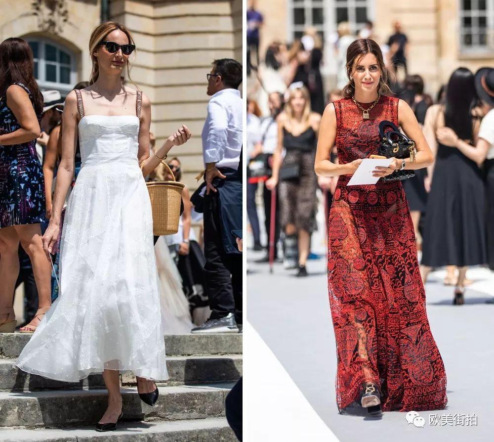 巴黎时装周街拍，最美的一条连衣裙!